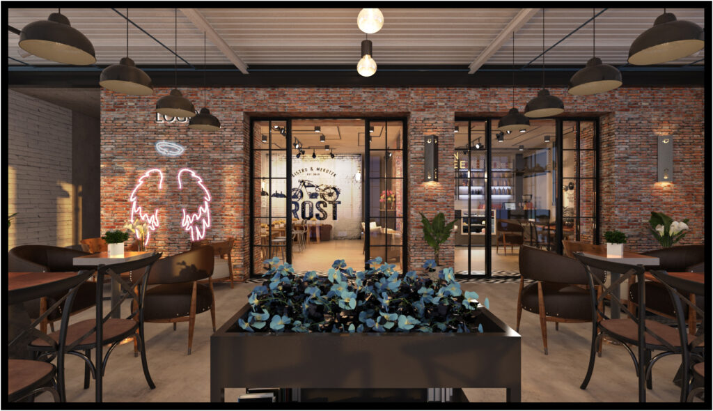 Industrial Style Cafe Interior Design