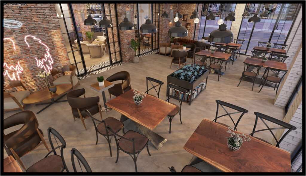 Industrial Style Cafe Interior Design