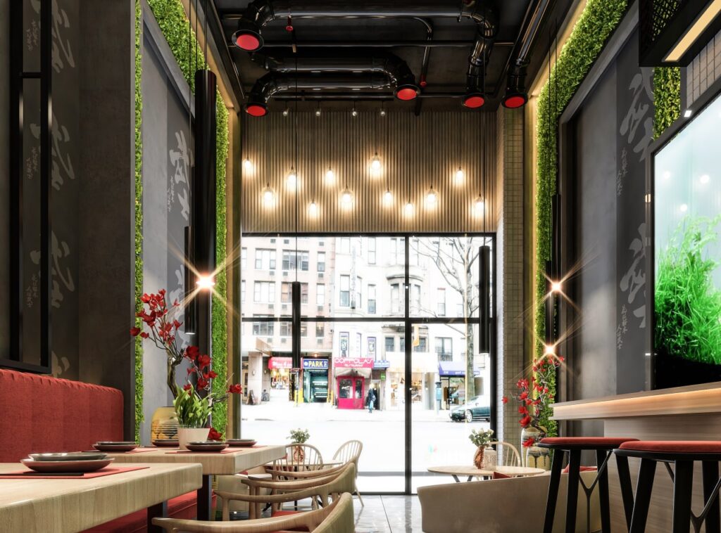 Industrial sushi restaurant interior design in Istanbul Başakşehir