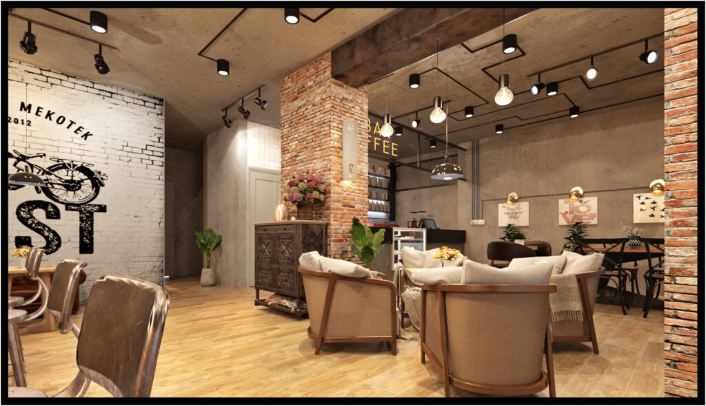 Industrial Style Cafe Interior Design