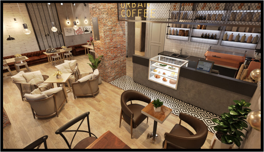 Industrial Style Cafe Interior Design