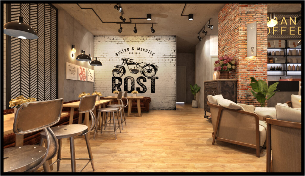 Industrial Style Cafe Interior Design