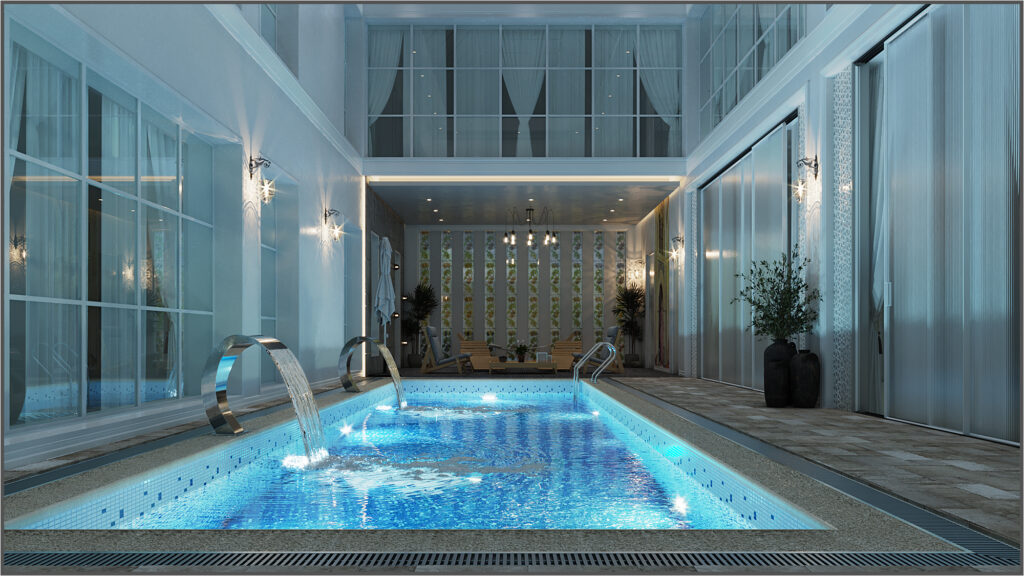 villa pool interior design