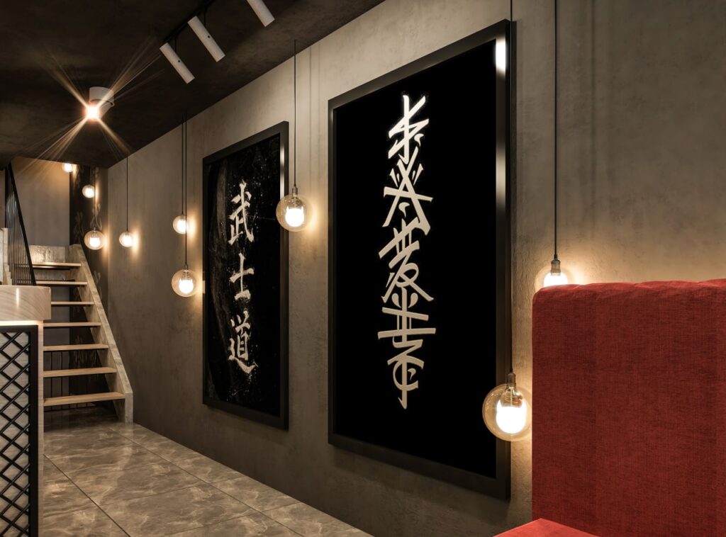 Industrial sushi restaurant interior design in Istanbul Başakşehir