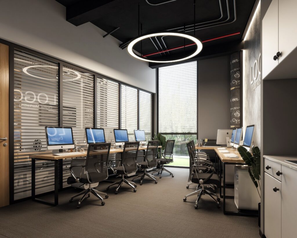 Digital Marketing Office Interior Design in Istanbul Modern Industrial