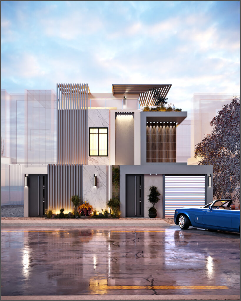 Modern Villa Facade Design in Saudi Arabia