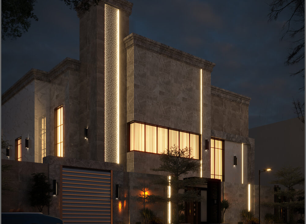 modern villa facade design in Saudi Arabia