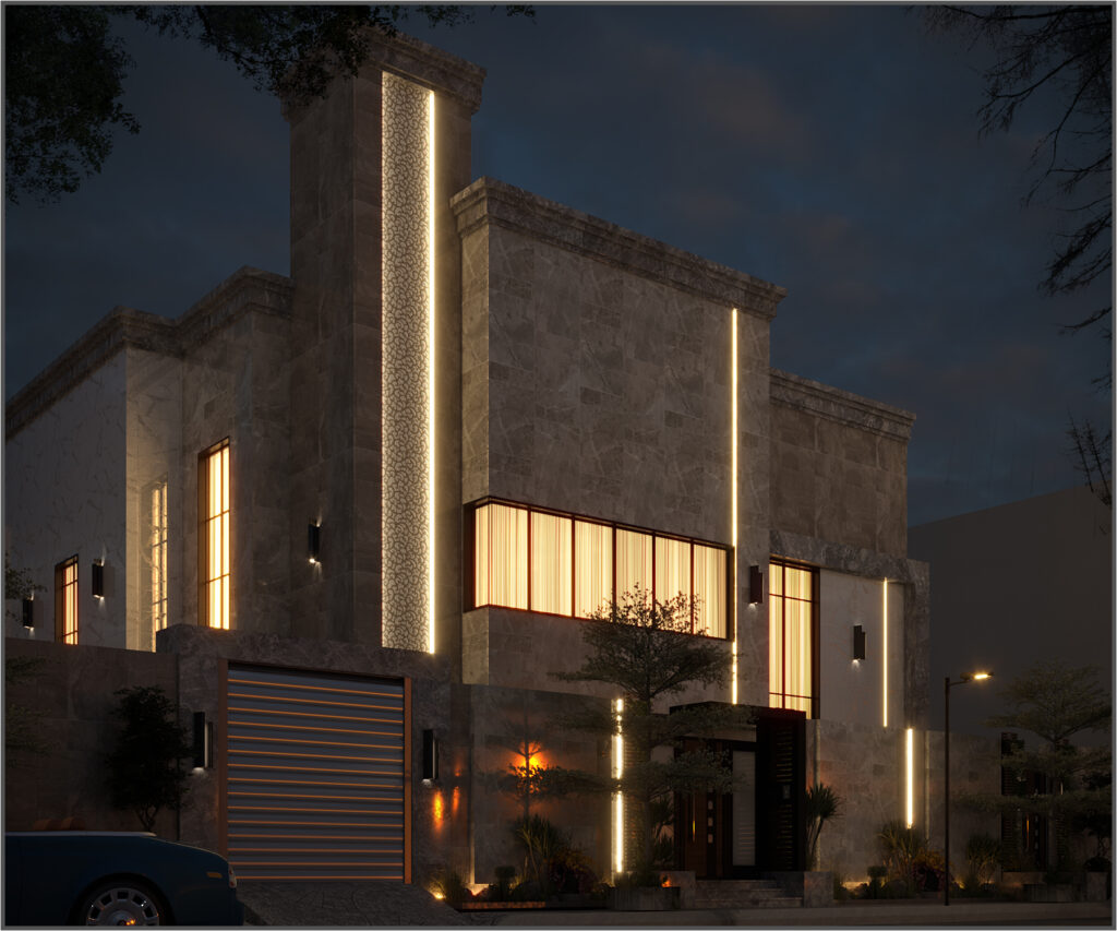 modern villa facade design in Saudi Arabia
