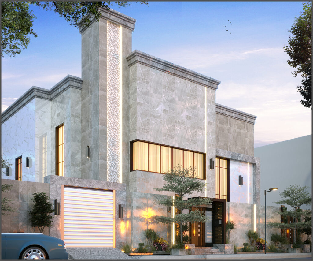 modern villa facade design in Saudi Arabia