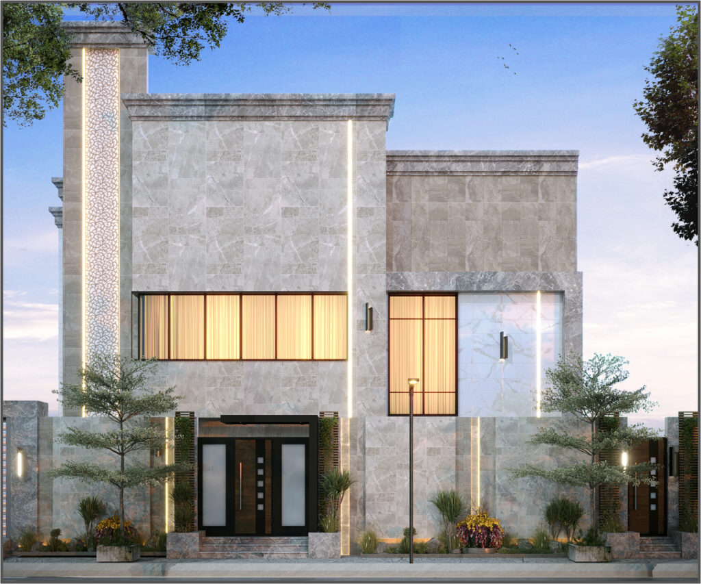 modern villa facade design in Saudi Arabia
