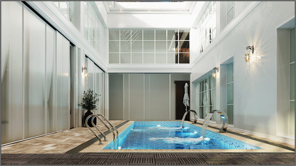 villa pool interior design