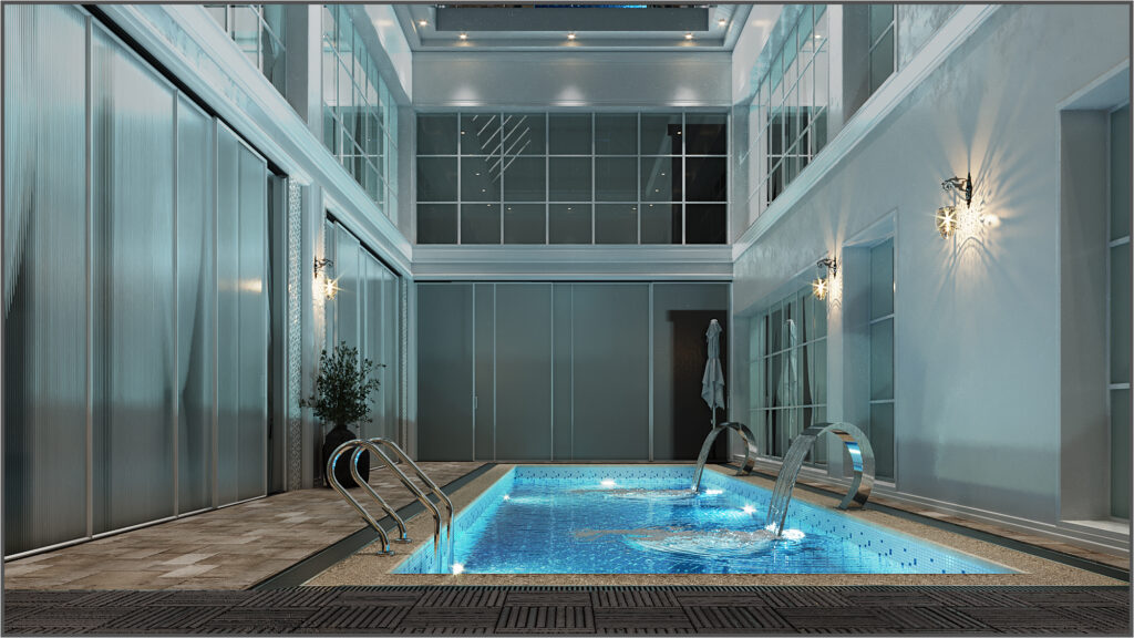 villa pool interior design