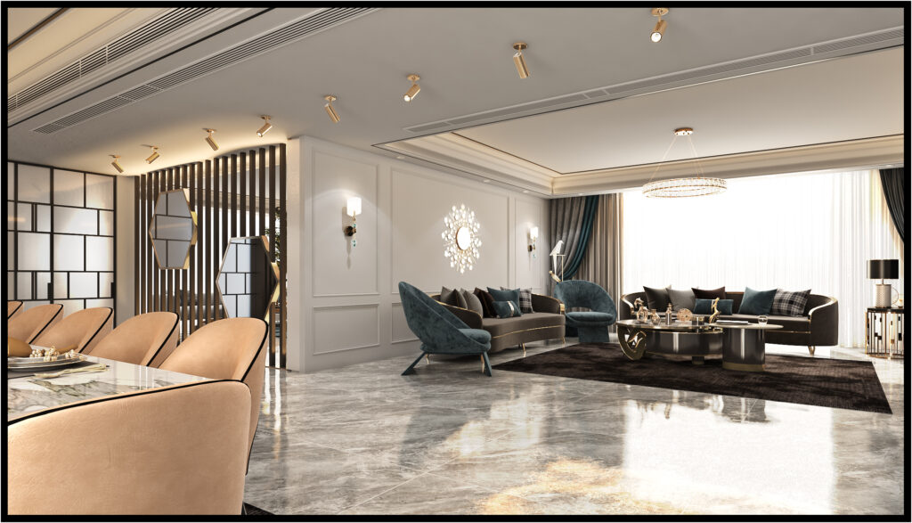 Luxury Neo-Classical Villa Living Room Design
