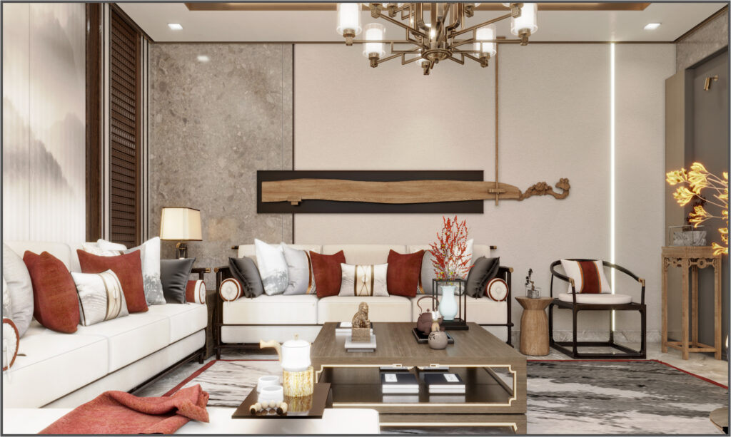 Japanese Style Villa Living Room Design