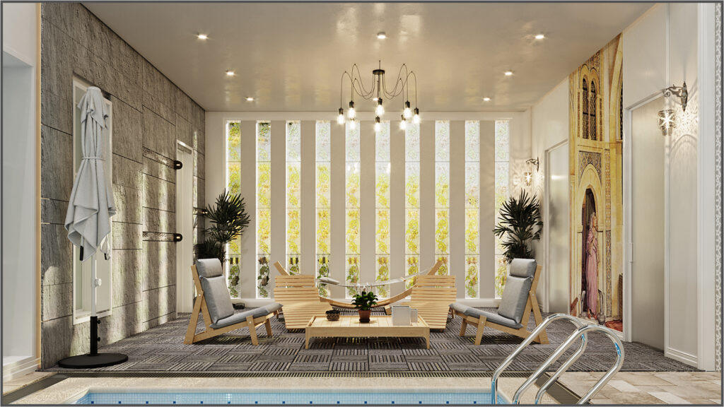 villa pool interior design