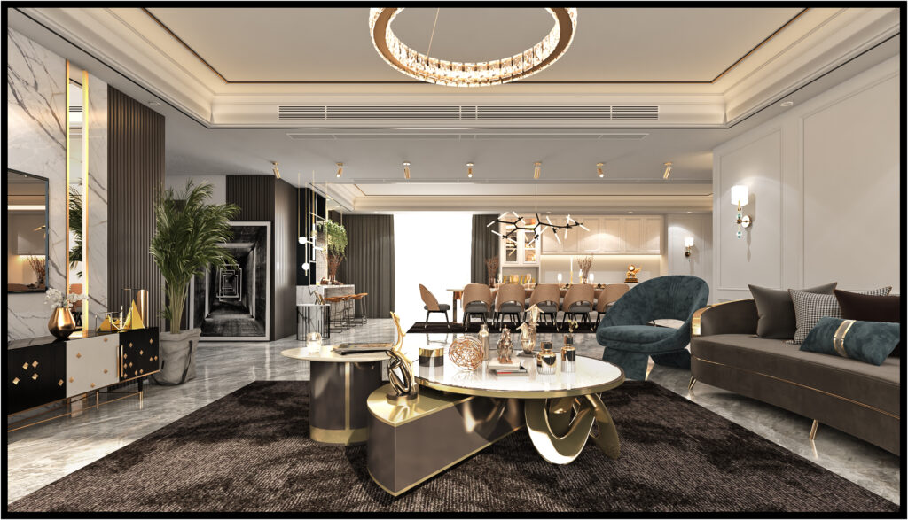 Luxury Neo-Classical Villa Living Room Design