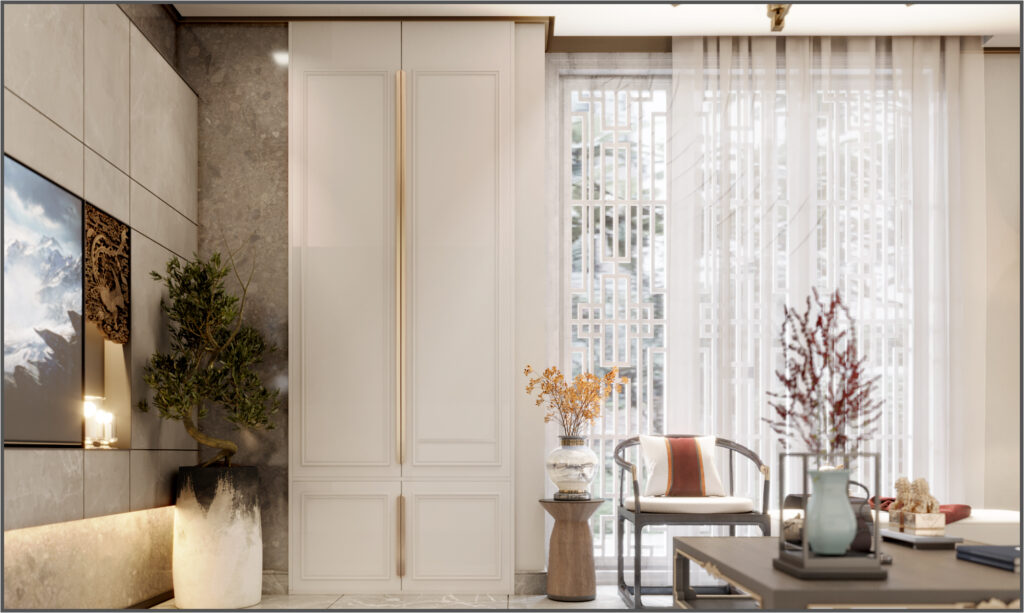 Japanese Style Villa Living Room Design