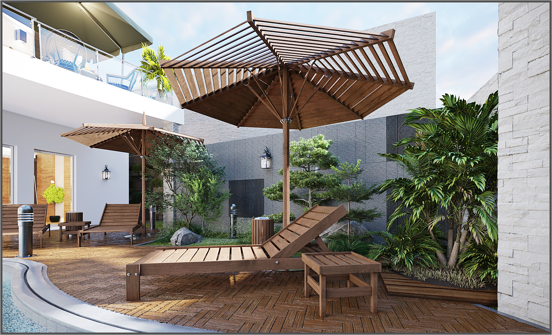 Modern Coastal Villa Landscape Design in Libya