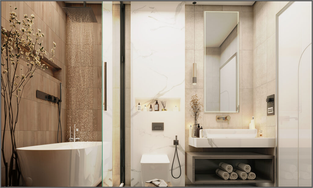 villa bathroom interior design in istanbul