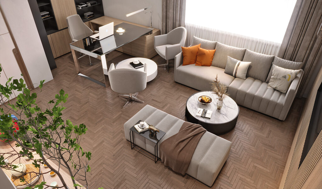 villa private office interior design in istanbul