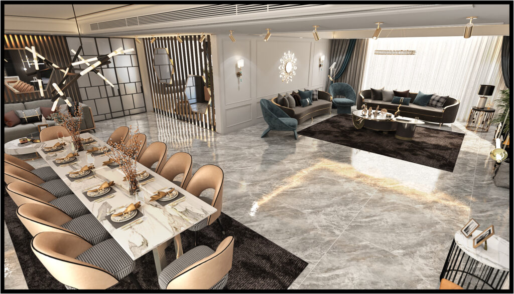 Luxury Neo-Classical Villa Living Room Design