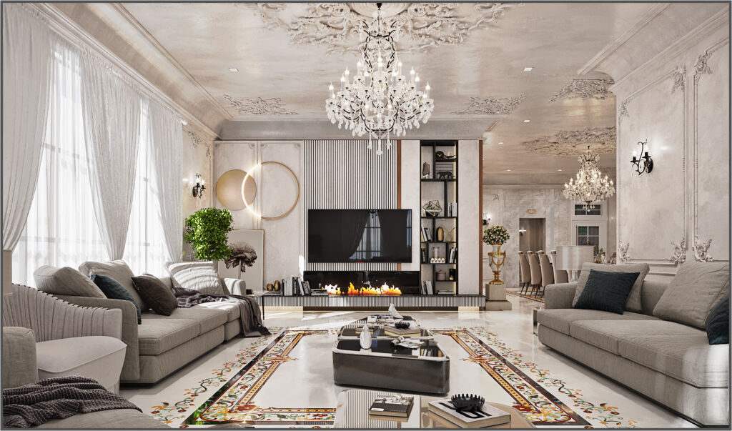 Classic Villa livingroom Interior Design