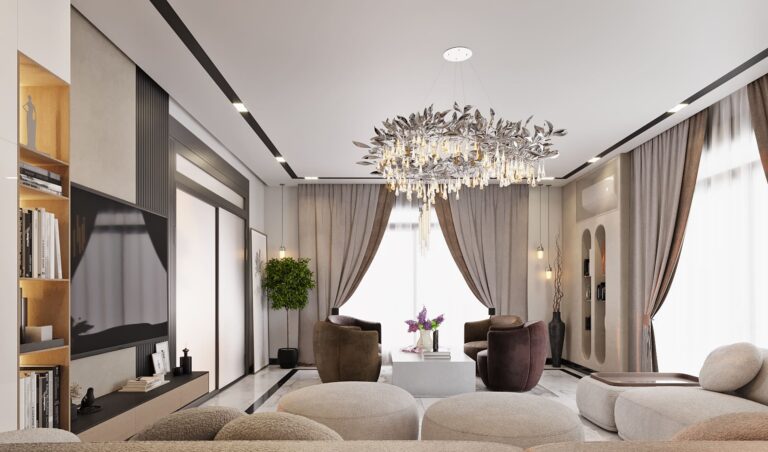 Villa Livingroom Interior Design in Istanbul
