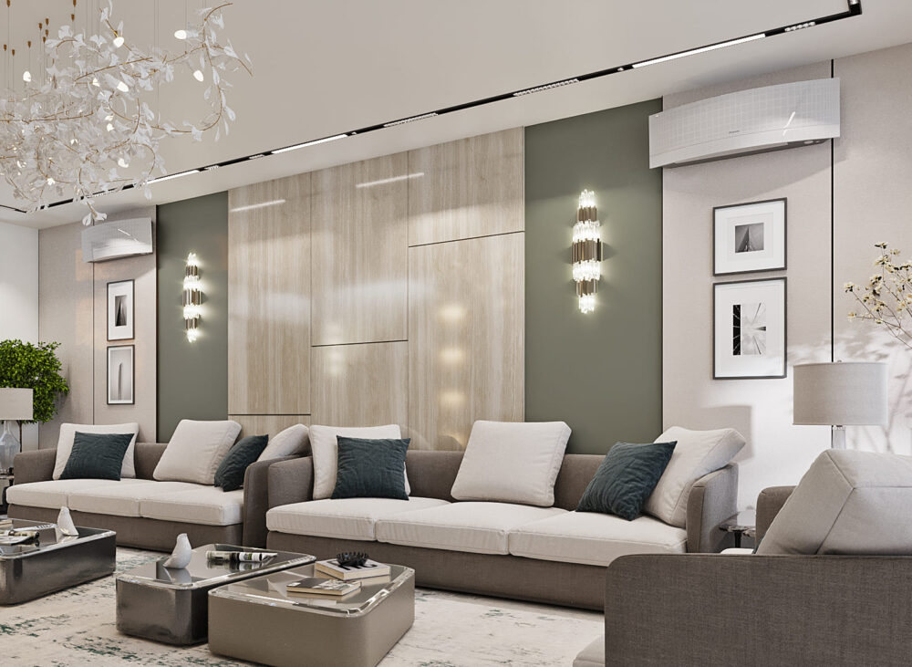 Modern Villa Living Room with Kitchen Istanbul