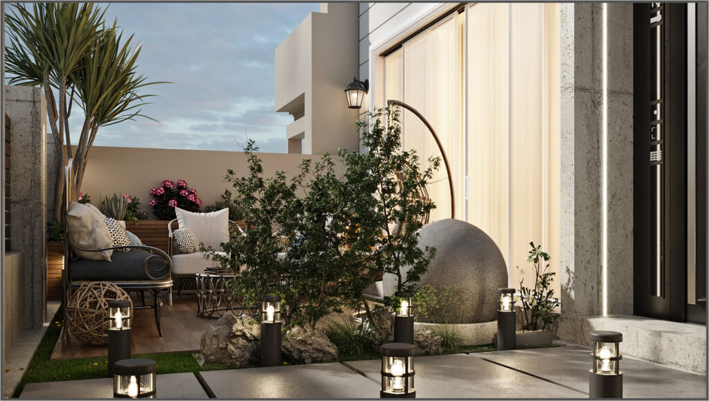 villa garden interior design