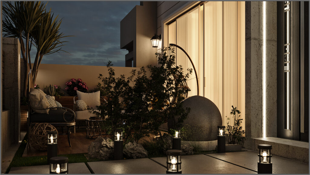 villa garden interior design